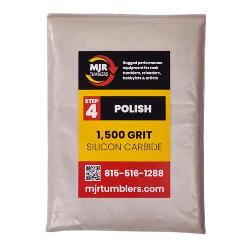 1500 Grit Silicon Carbide Rock Tumbler Polish, Stage 4 Super Fine Rock Polishing Grit 1 lb, Stone Polishing Compound for Rotary &amp; Vibratory Tumblers, Lapidary Supply Bulk