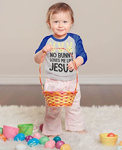 Tstars No Bunny Loves Me Like Jesus Funny Easter Raglan 3/4 Sleeve T-Shirt for Toddler & Kids2