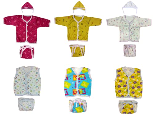 Image of TANGY Adorable Newborn Dress with Built-in Mittens for Extra Warmth and Style Top Set (Pack of 3)