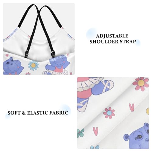 susiyo Girls One Piece Swimsuits Dancing Hippo Bathing Suit Quick Dry Beach Swimwear for Toddler Girl 3-10T3