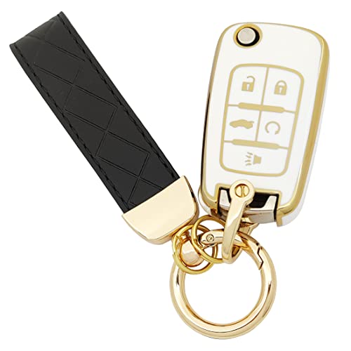 AYGUCEKE TPU Key Fob Cover fit for Chevy Equinox Cruze Malibu Camaro Trax Impala Sonic for Buick Lacrosse Trunk GMC Key Fob
