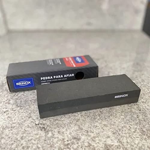 Pedra para Afiar Dupla Face Suprema, Brinox, Cinza, 20 x 5 cm