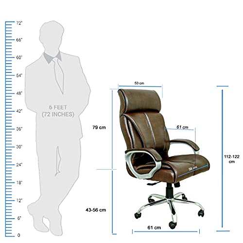 Image of CELLBELL C54 Ergonomic High Back Boss Chair Leather Office Chair /Director Chair /Leatherette Executive Revolving Chair [Brown]