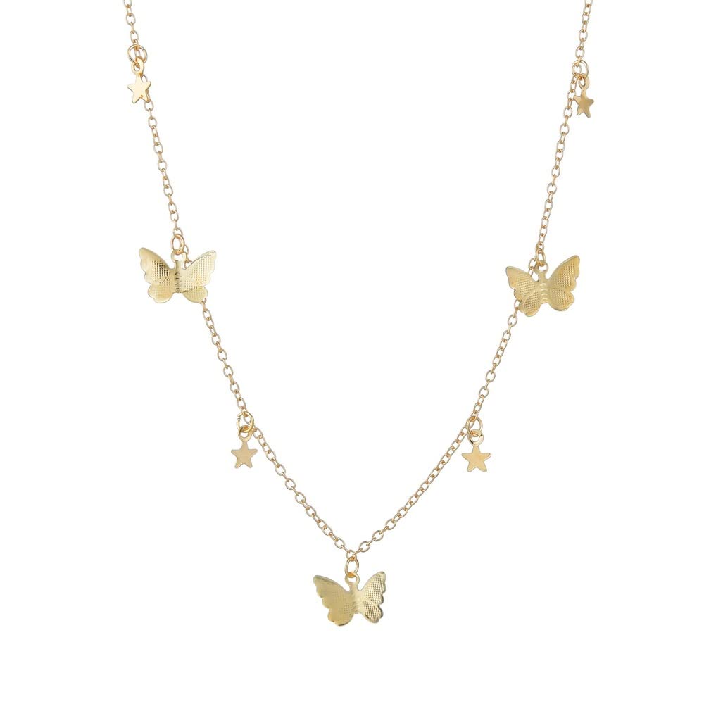 Destiny Jewels Women Fashion Pendant Necklace - Stylish Gold Plated Stars Butterfly Pendant Necklace (B09TL17RPF) Amazon Price History, Amazon Price Tracker