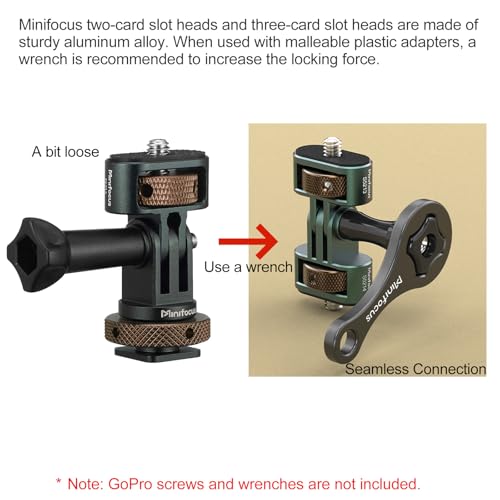 Adaptador de tornillo 1/4 para GoPro MINIFOCUS con soporte de trípode de aluminio 7