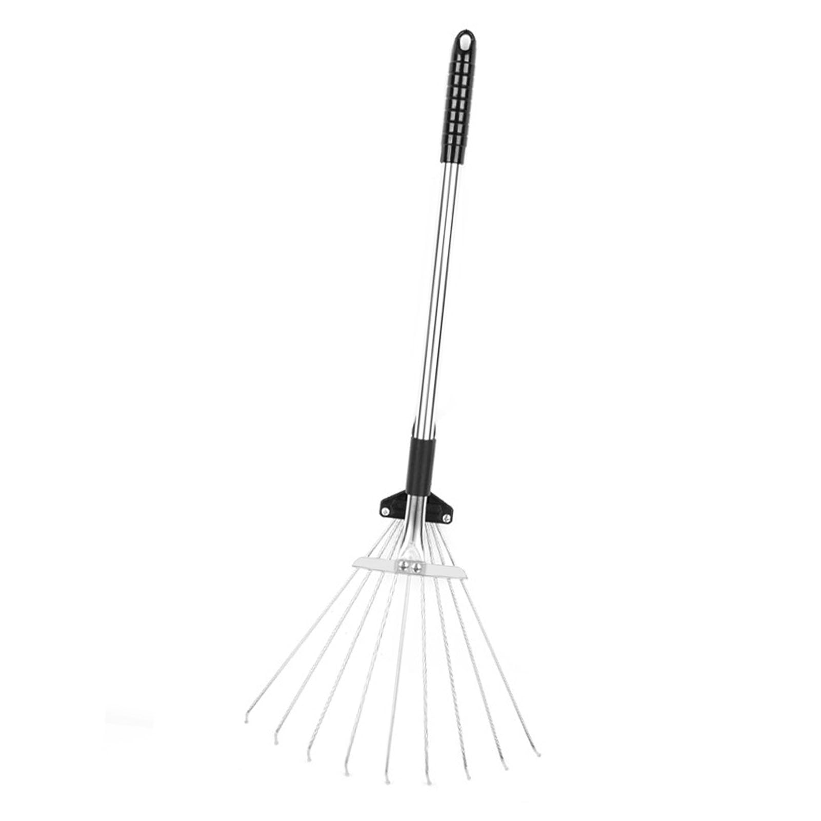 Rastrello Giardino, Rastrello a Foglia Utensili Giardino Utensili in Lega di Alluminio Regolabile Arbusto Pieghevole con a Foglie per la Letta Aio (9 denti 55-73,5 cm di lunghezza 11-31 cm di)