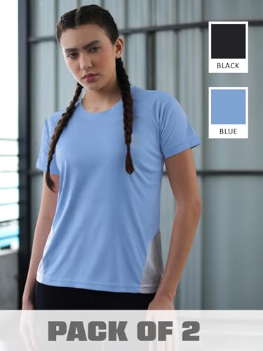 Image of CHKOKKO Gym Tshirt for Women Workout Dry Fit t Shirt Sports Tshirt Lightweight Round Neck Breathable Half Sleeve Activewear Mesh Running Yoga Tops for Woman