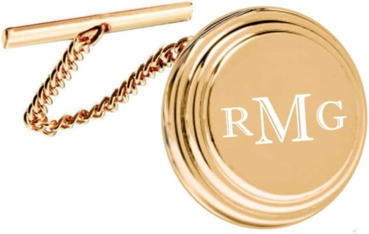 Personalized Gold Beveled Tie Pin Custom Engraved Free - Gift For Him, Groomsman Gift With Free Engraving - Ships from USA