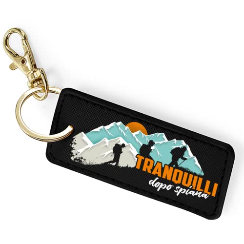 TeeDesign Portachiavi Divertente Montagna. Abbigliamento per Uomo Donna Ragazzo e Ragazza per Escursioni Trekking - Porta chiavi Montagna