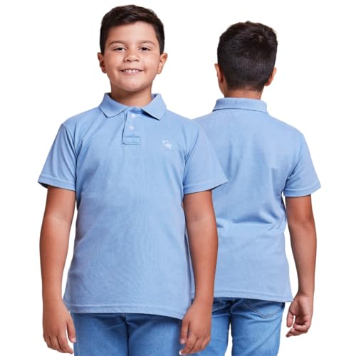 Camisa Polo Basica Infantil Masculina (12, Azul)
