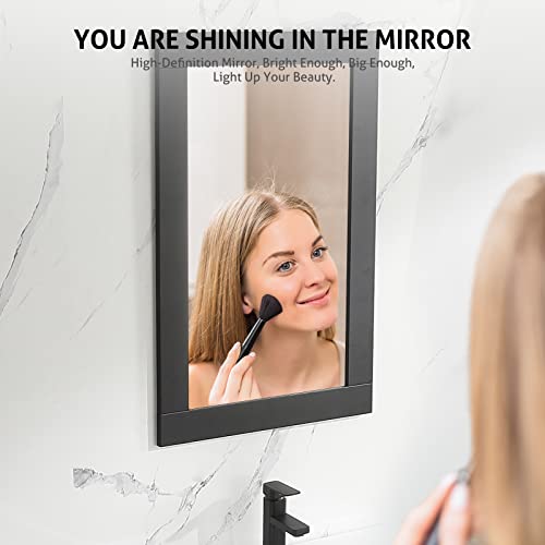 Eclife 30'' Bathroom Vanities Cabinet With Sink Combo Set, Undermount Ceramic Sink With Thickened Wood, Matte Black Faucet, High-Definition Mirror, Black #TOP2