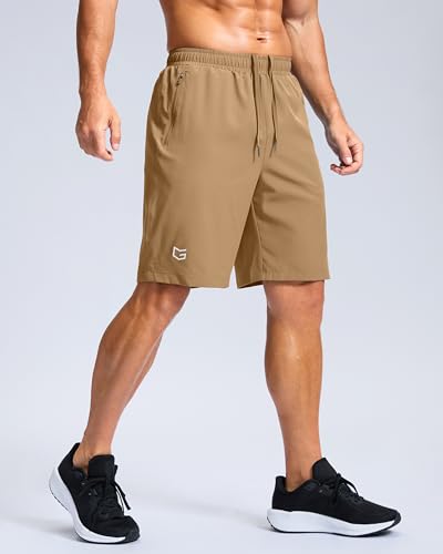 Image of G Gradual Men's Athletic Running Shorts with Zipper Pockets Quick Dry 7 inch / 5 inch / 9 inch Workout Gym Shorts for Basketball Hiking