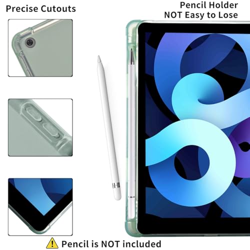 Coque iPad 7e génération anti-rayure verte avec compartiment pour stylet