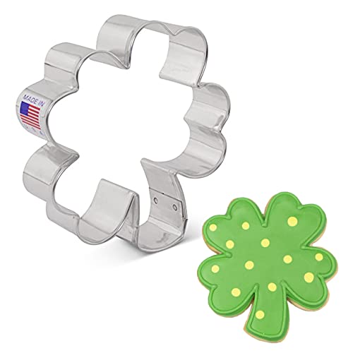 St. Patrick's Day Ausstechform Vierblättriges Kleeblatt Glück Ausstecher Edelstahl Glücksklee Silvester, 9,5 cm von Ann Clark Cover
