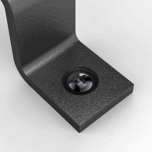 Image of 12 Inch Straight Bar Barn Door Handle - Black Cast Iron Pull for Sliding Doors, Gates, Sheds, Fences, Closets - Indoor Outdoor Farmhouse Hardware