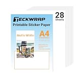 TECKWRAP Printable Vinyl Sticker Paper for Inkjet Printer Matte White Printable Sticker Paper Waterproof 8.26' x...