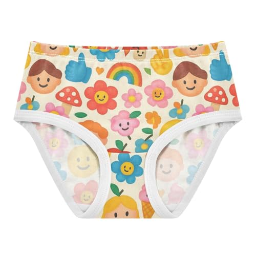 Joisal Playful Cartoon Cute Faces Girls Underwear Toddlers 2t Cotton Little Girl Panties Pattern Kids Undies Briefs