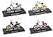 OPO 10 - Lot de 4 mobylettes mythiques 1/18 Compatible avec Malaguti : Fifty + Dribbling + Quattrotto + Haccapi (M02+M06+M16+M24)