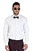 AZAR MAN Slim fit Lay Down Spread Collar French Cuff Tuxedo Shirt 15 Medium White