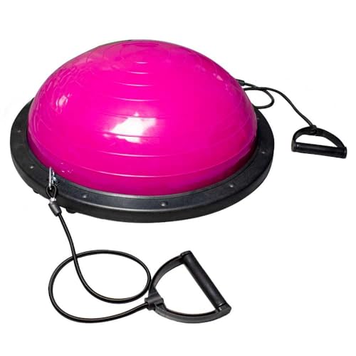 OcioDual Entrenador de Equilibrio 58cm Bos Balance Trainer Fitball Plataforma de Equilibrio Pelota de Gimnasia Pilates Up con Inflador Unisex Adulto (Rosa)