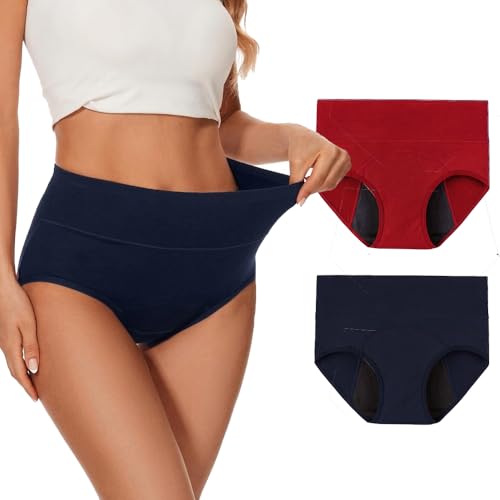 Image of DIVING DEEP High Waist Period Panty for Women & Girls | Leakproof Menstrual Underwear |Heavy Flow Protection | Breathable,Ultra Soft, Multi-Layer Leakproof Panty | Reusable 2 Years (Pack of 2)