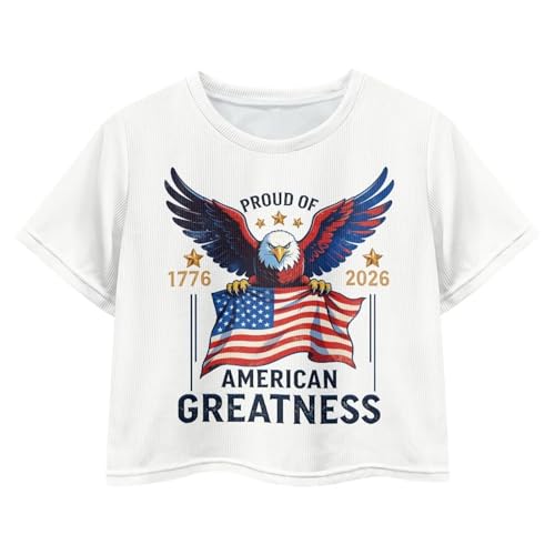 Image of Kids Crop Top Short Sleeve T-Shirts for Girls Size 5-14
