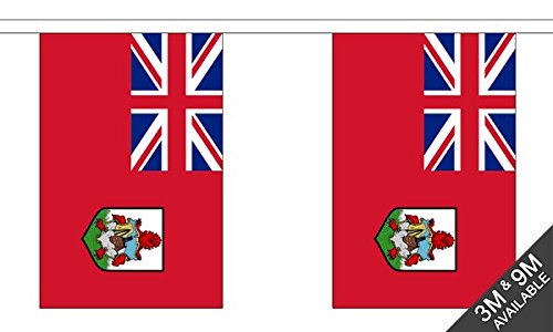 Flagtex Bermuda Fabric Bunting – 9m with 30 Flags – Fabric for Indoor & Outdoor Use – String Flags Banners Bermudan British Territory Atlantic Island — image 1