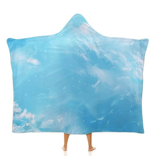 Couverture à capuche bleu clair pour ne plus avoir froid au bureau