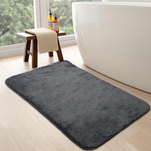 Tapis de bain anthracite 50x80 cm lavable en machine pour douche