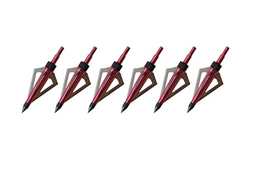Red 100 Grain 3 Blade Broadheads Compatible with Crossbow and Compound Bow 6pcs
