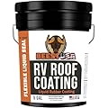 BEEST RV Roof Coating, 5 Gallons, Temperature Reducing White RV Roof Sealant, Flexible Trailer Camper & Metal Roof Coating & RV Sealant, Liquid Rubber RV Roof Sealant Waterproof, EPDM, TPO Roof Sealer
