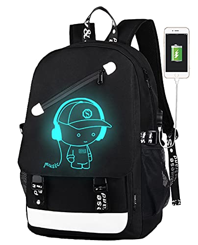 Hipotuo Anime Luminous Backpack, 16' Laptop Backpack With Usb Charging Port With Anti-Theft Lock #TOP1