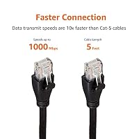 Amazon Basics Ethernet-Netzwerkkabel, RJ45, Cat6, 1.5 m, 1.000Mbit/s, kompatibel mit Personal Computer, Schwarz – Ansicht 6