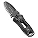 Tactica K.220 Search and Rescue Knife, Full Tang Fixed Blade, 420C Stainless Steel, Partially Serrated, Rope and Seatbelt Cutter, G10 Handle, Twist-Lock Sheath, MOLLE Compatible, Emergency Rescue Knife (Black, Blunt Tip)