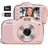 Fotocamera digitale da 64 MP per autofocus fotografico, fotocamera da viaggio compatta 4 K con zoom 16x, ultra leggera da 120 g, ricarica di tipo C e oltre 10 modalità di scatto NBD-K200-PK-2507-US