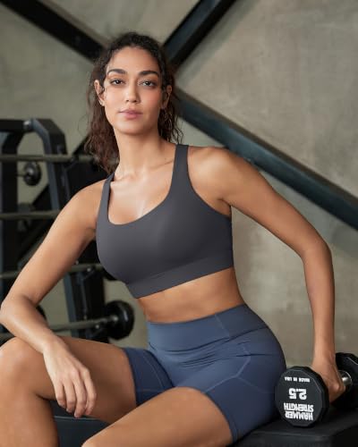 Image of RUNNING GIRL Sports Bra for Women,Molded Cup Strappy Running High Impact Sports Bra with Sewn in Pads