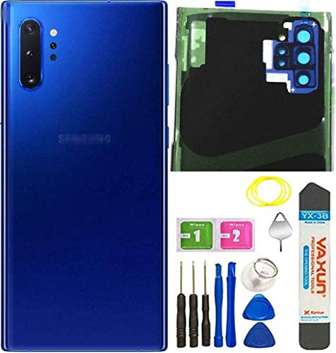 Galaxy Note 10 Plus Back Glass Replacement Cover Housing Door W/Camera Glass Lens and Tape Parts for Samsung Galaxy Note10 Plus, Note 10+, N975U 5G Tools + Eject Pin +Tools (Aura Blue)