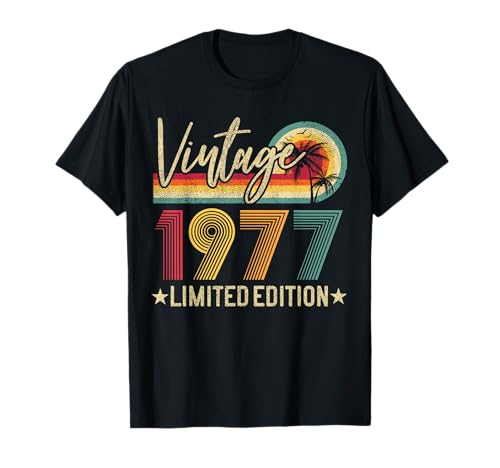 Vintage 1977 retro 45th birthday gift limited edition retro camiseta