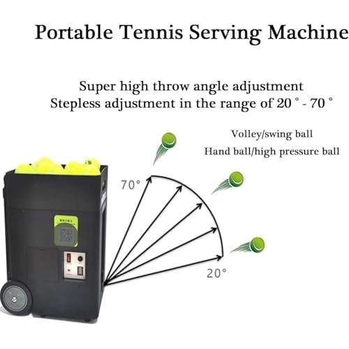Lanciatore automatico per palline da tennis, con capacità di 50 palline, angolo regolabile, velocità e rotazione, per principianti e giocatori intermedi