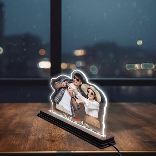 Image of Brown Cloud Personalized Name Photo LED Night Lamp Customized Gift for Men Women Husband Wife Girlfriend Boyfriend Birthday Marriage Anniversary Festivals Decoration(LED ADP NL AO 001)(D15)