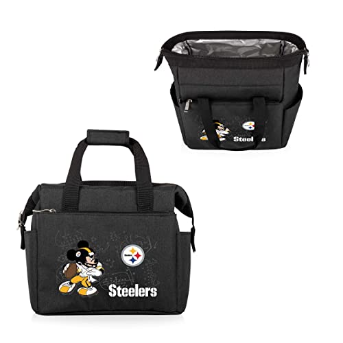 Image of PICNIC TIME NFL Mickey Mouse On The Go Lunch Bag - Soft Cooler Lunch Box - Insulated Lunch Bag, (Black)