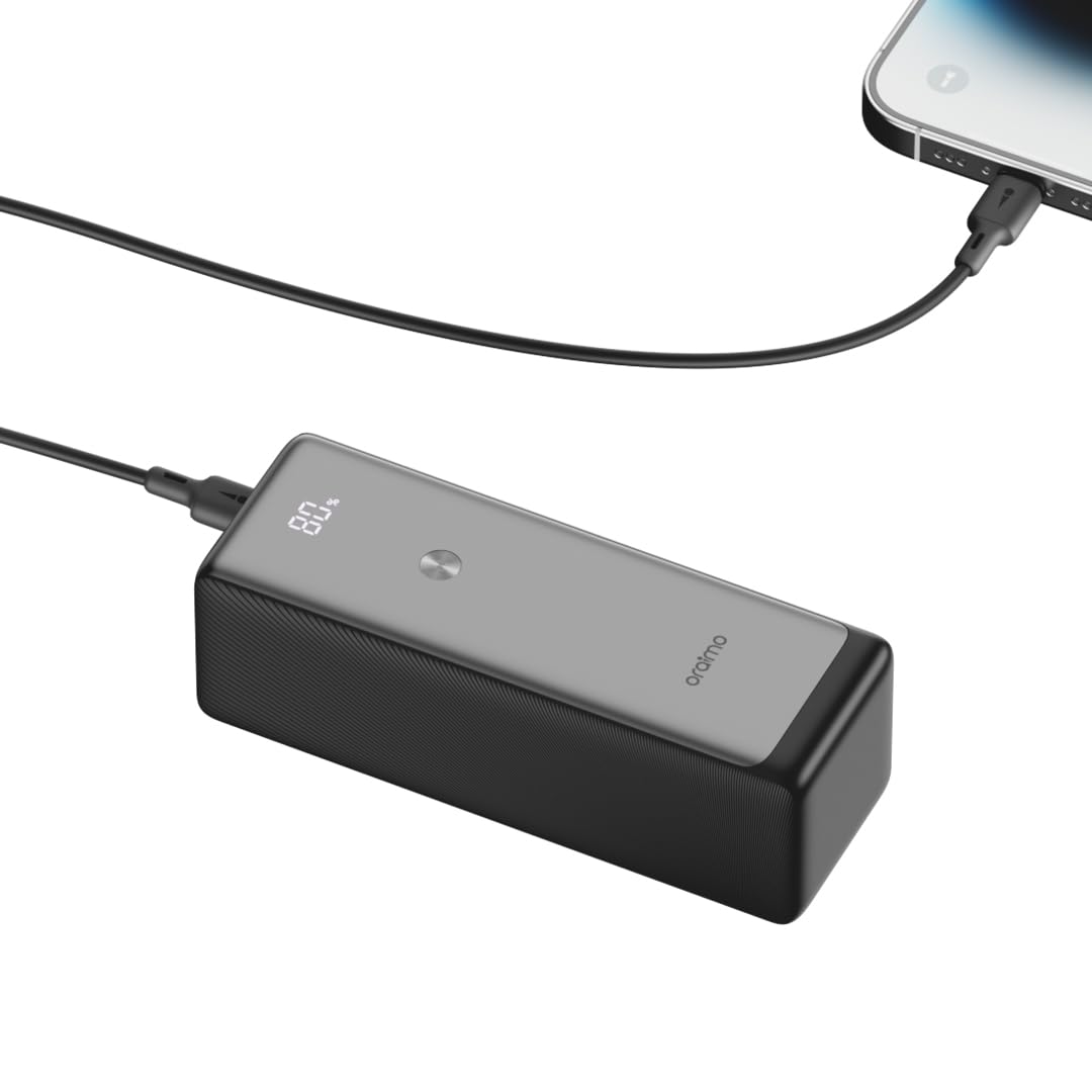 oraimo PowerJet 130 - Batterie Externe Puissante 130W 27600mAh - Power Bank Haute Capacité Recharge Rapide avec 3 Ports USB-C PD 100W et Écran Numérique LED, Conforme pour Avion