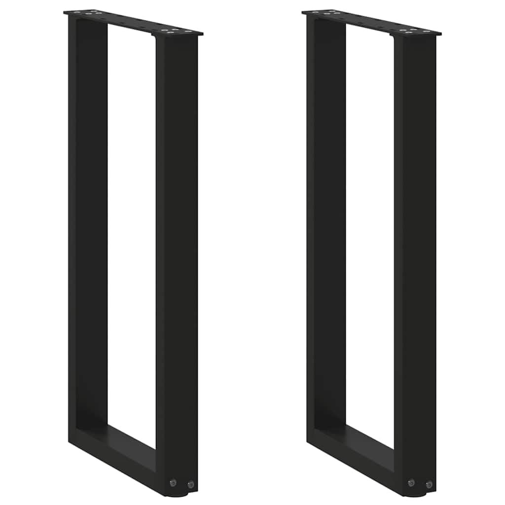 Genérico Patas para Consola en Forma de U (2 Unidades), Color Negro, 28 x (72-73) cm, Acero,Mobiliario,Accesorios para mesas,Patas para mesas-4013168