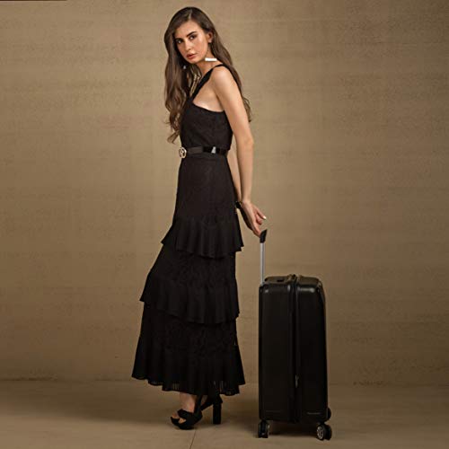 Image of Nasher Miles Capri Hard-Sided Polypropylene Check-in Luggage 28 inch | 75cm | 8 Wheels Large Trolley Bag for Travel | Suitcase (Black)