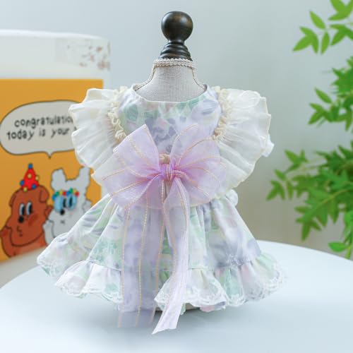 Vestido princesa para perros pequeños color morado XS miniatura 2