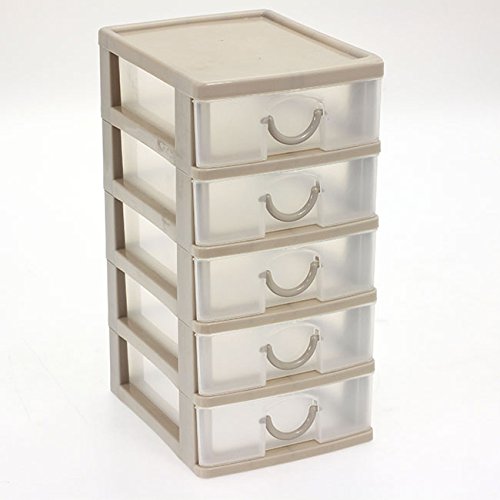 Cassettiera di plastica a torre con 5 cassetti