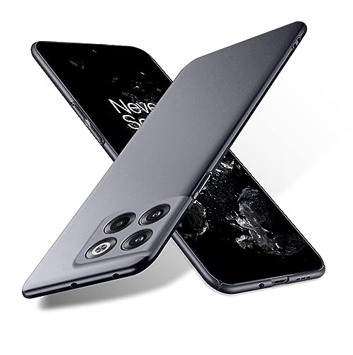 Bastmei Funda para OnePlus 10T 5G, Ultraligero Ultrafino Antideslizante Anti-Arañazos Protección de Cámara, Textura Esmerilada PC Rígido Funda para OnePlus 10T 5G (Gris)