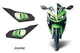 AMR Racing Sport Bike Headlight Eye Graphic Decal Cover for Kawasaki Ninja 300 12-14 - Eclipse Green