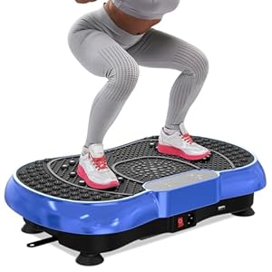 bigzzia Vibration Plate Exercise Machine, Vibration Plate for Lymphatic Drainage, 2025 Upgraded Double Motors for Weight Loss (Electric Blue)