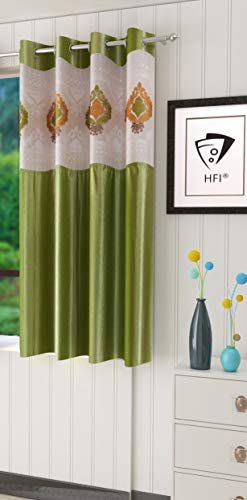 Image of LaVichitra Polyester Window Curtain with Designer Net (5ft, Green) -1 Piece